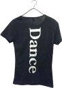 ダンス Tシャツ バックプリント 黒 Dance 背面 バレエ トップス ウォームアップウエア ダンス用品