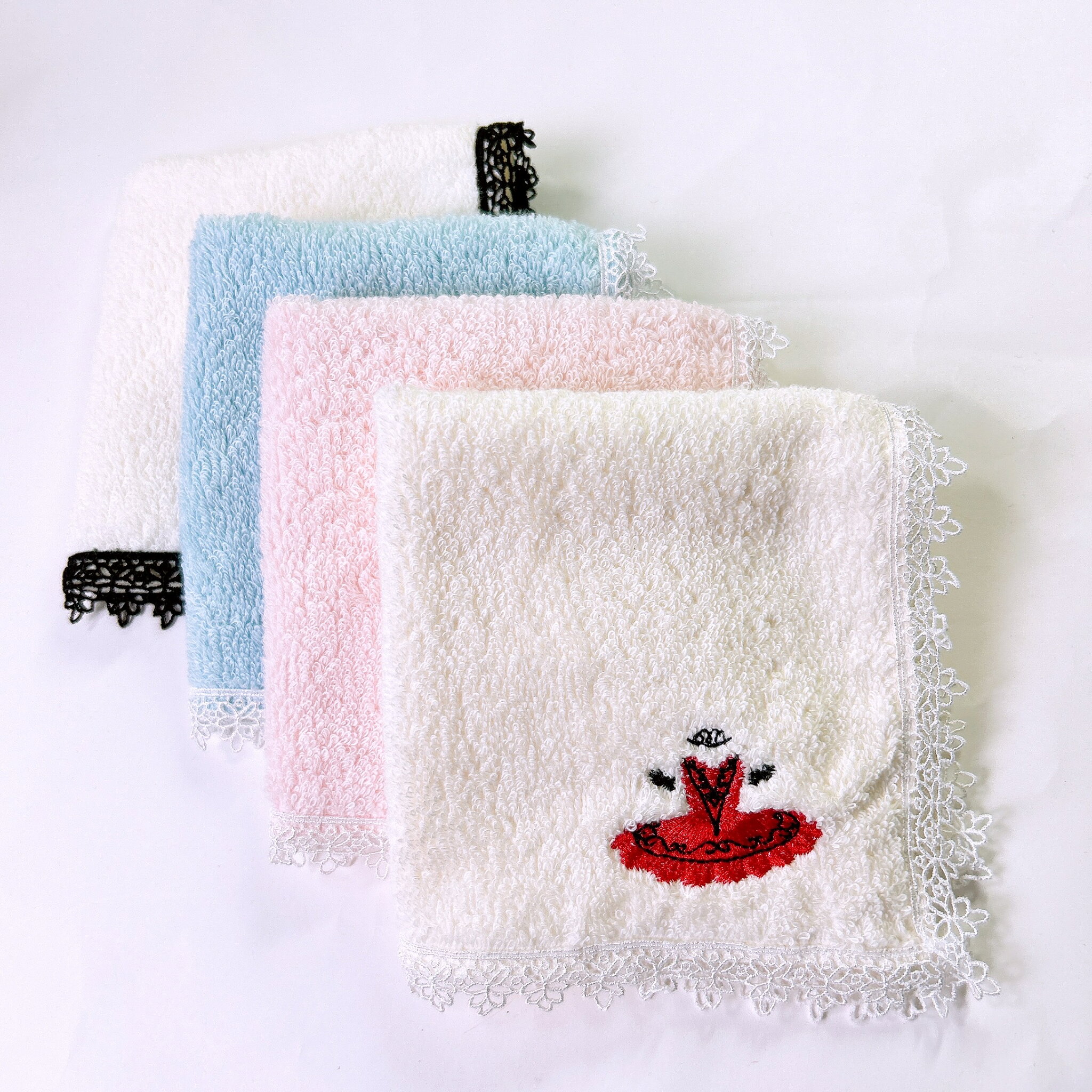 【クーポンあり】バレエ タオル ギフト A レース タオル チュチュ 刺繍 衣装 バレエ 発表会 プレゼント バレエ タオル ハンカチ バレリーナ 人気 おすすめ おしゃれ かわいい 子供 大人 日本製 記念品 楽屋見舞い Ballet Ballerina キトリ ドン・キホーテ お祝い