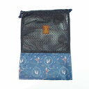 Classy Toe メッシュ巾着 ネイビー リップ 総柄 巾着袋 トゥシューズケース トウシューズ入れ シューズ入れ メッシュ生地 靴入れ 上履き入れ 体操着...
