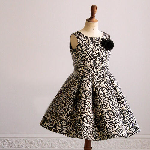 ドレス【レンタル】黒ローズ,ピアノ発表会,結婚式,パーティーワンピース