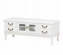 テレビ台 MTV-6327WH 幅113cm 天然木 ホワイト リビング収納 ホワイト 白 白家具 姫系 可愛い 大人可愛い フェミニン エレガント 猫脚 お洒落 アンティーク風 北欧 韓国 ホワイト