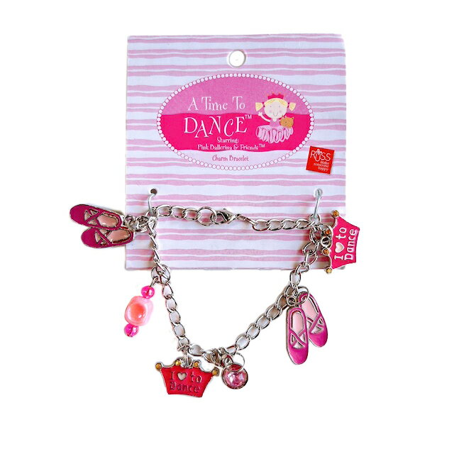 【11/20〜27日1:59ポイント2倍】バレエ チャーム ブレスレット トゥシューズ ティアラ ピンク バレリー..