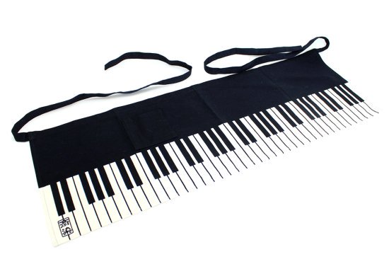 【12/4 20:00〜12/11 1:59ポイント2倍】ピアノ柄エプロン ピアノ ブラック エプロン カフェエプロン ピ..