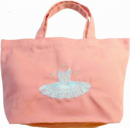 【11/20〜27日1:59ポイント2倍】バレエ バッグ キッズ 子供 刺繍 白鳥の湖 オデット ピンク色 ミニトートバッグ バレエ ミニトート ランチバッグ ...