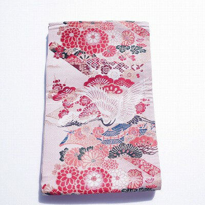 袋帯【レンタル】白色+金糸,六通柄全通柄,着物帯,衣装,428X31cm