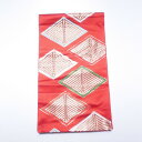 袋帯【レンタル】朱色+金糸,六通柄全通柄,着物帯,衣装,428X31cm
