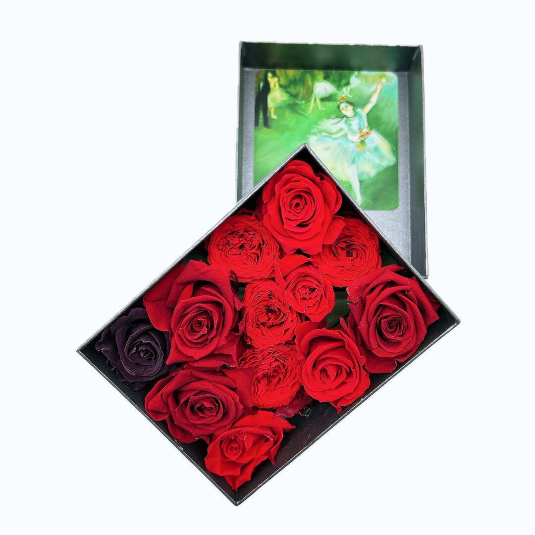 【12/4 20:00〜12/11 1:59ポイント2倍】【クーポンあり】花箱 バレエ ドガ プリザーブドフラワー プレ..