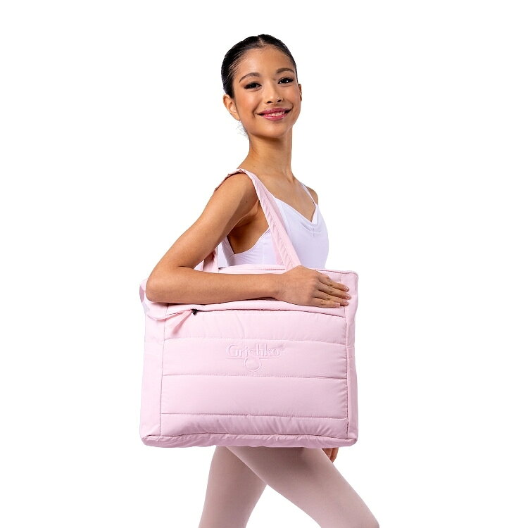 バレエショップアラベスクの＼Line お友達クーポン300円OFF／バレエ バッグ トートバッグ 【 Grishko グリシコ 】 BC002BAG ミディアム トート ファスナー付 キルティング 軽量 整理整頓 レッスンバッグ 普段使い 通学 サブバッグ 大人 ジュニア ギフト プレゼント アラベスク｜アングル2