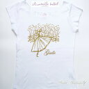 \Lineお友達いつでも300円OFFクーポン/【itscorbeille イツコルベイユ】バレエ Tシャツ ジゼル ゴールドプリント フレンチスリーブ 半袖 ...