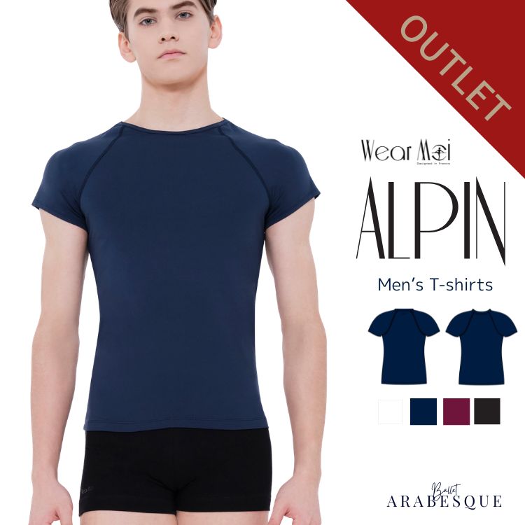 Rakuten - 訳あり アウトレット 【Wear Moi ウェアモア】 Men's ALPIN アルパン メンズ バレエウェアTシャツ ラグランスリーブ マイクロファイバー 【バレエショップアラベスク】