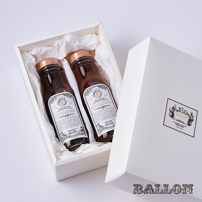 【BALLON 公式】フルーツビネガードリンク 2本ギフトセット＜ ベリーベリー & トロピカルフルーツ ＞　|　箱入り　ギフトBOX　プレゼント　結婚祝い　内祝　出産祝　健康志向　お酢ドリンク　|　BALLON　バロンのサムネイル