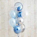T-042 開店・創業のお祝いに! ブルーメタリックバルーン 浮かせてお届け 人気 おしゃれ バルーンギフト 風船 バルーン 開店祝い サプライズ 結婚式 誕生...