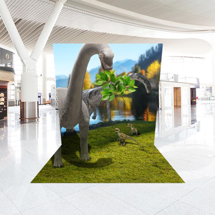 海外最新 ブラキオサウルスに餌をあげよう Tra R029 恐竜シリーズ レンタルトリックアート 簡単イベント用フォトスポット トリックアート フォトスポット レンタル 3面トリックアート 巨大 簡単組立 イベント 装飾用 恐竜 ブラキオサウルス 餌やり 高い素材 Gammagroups Com