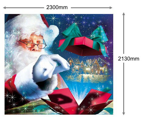 びっくりクリスマスプレゼント Tra 017 クリスマストリックアート 送料無料 簡単イベント用フォトスポット 組立簡単 風船資材 お子様向けイベントに サンタクローストリックアート サンタフォトスポット Happy 風船ギフト Balloon Marche 送料無料 大人2名で組立
