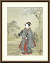 有名 画家 額入りアート 浮世絵 歌川広重 「月夜観桜美人図」 J2-150 F8:61cm×49.5cm F8:61cm×49.5cm F6:52cm×42cm F4:42cm×34cm送料無料 日本の名画 有名絵画 浮世絵 東海道五十三次 有名絵画