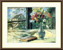 有名 画家 ゴーギャン 「 窓辺に咲く花瓶 」 J1-145 ポール・ゴーギャン F8:61cm×49.5cm F6:52cm×42cm F4:42cm×34cm 送料無料 額入りアート 名画 絵画 風景画 フレーム入