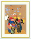 有名 画家 ルドン 「 青い花瓶の花 」 オディロン・ルドン j1-159 F8:61cm×49.5cm F6:52cm×42cm F4:42cm×34cm送料無料 額入りアート アート 名画 絵画 風景画 フレーム入 おしゃれ 有名絵画