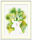 有名 画家 額入りアート 木下つぐみ 「しか」 j3-m010 F8:61cm×49.5cm F6:52cm×42cm F4:42cm×34cm 送料無料 おしゃれ ふわもこ 癒しの動物 パステル キリン きりん giraffe
