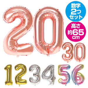 数字 バルーン 風船 誕生日 ＜ 数字 バルーン 2個セット ＞ 大きい 数字 風船 誕生日 バルーン 数字 fte-number_w 2つセット バルーン 数字 誕生日 ナンバー 風船 約65cm 飾り付け 飾り シルバー ピンク レインボー ゴールド