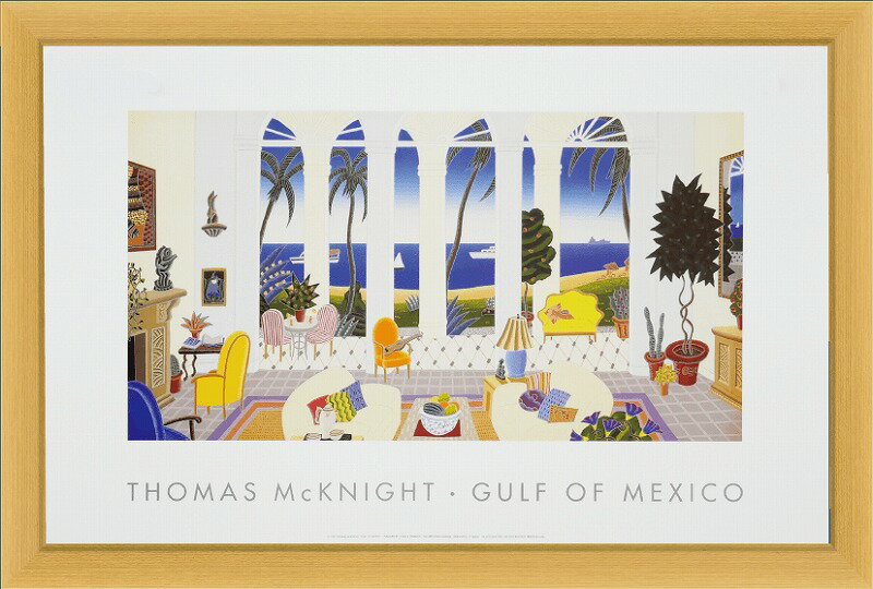 額入りポスター AC THOMAS McKNIGHT GULFOF MEXICO トーマス マックナイト 幅540mm×高さ343mm 南国 インテリア 白 モダン おしゃれ フレーム 額入り ポスター