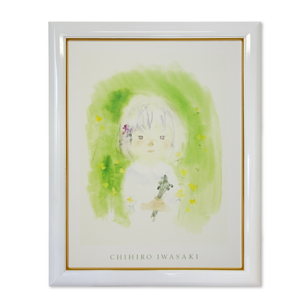 額入りポスター いわさきちひろ ＜CP いわさきちひろ額入りポスター CI6 わらびを持つ少女 ＞ 送料無料..