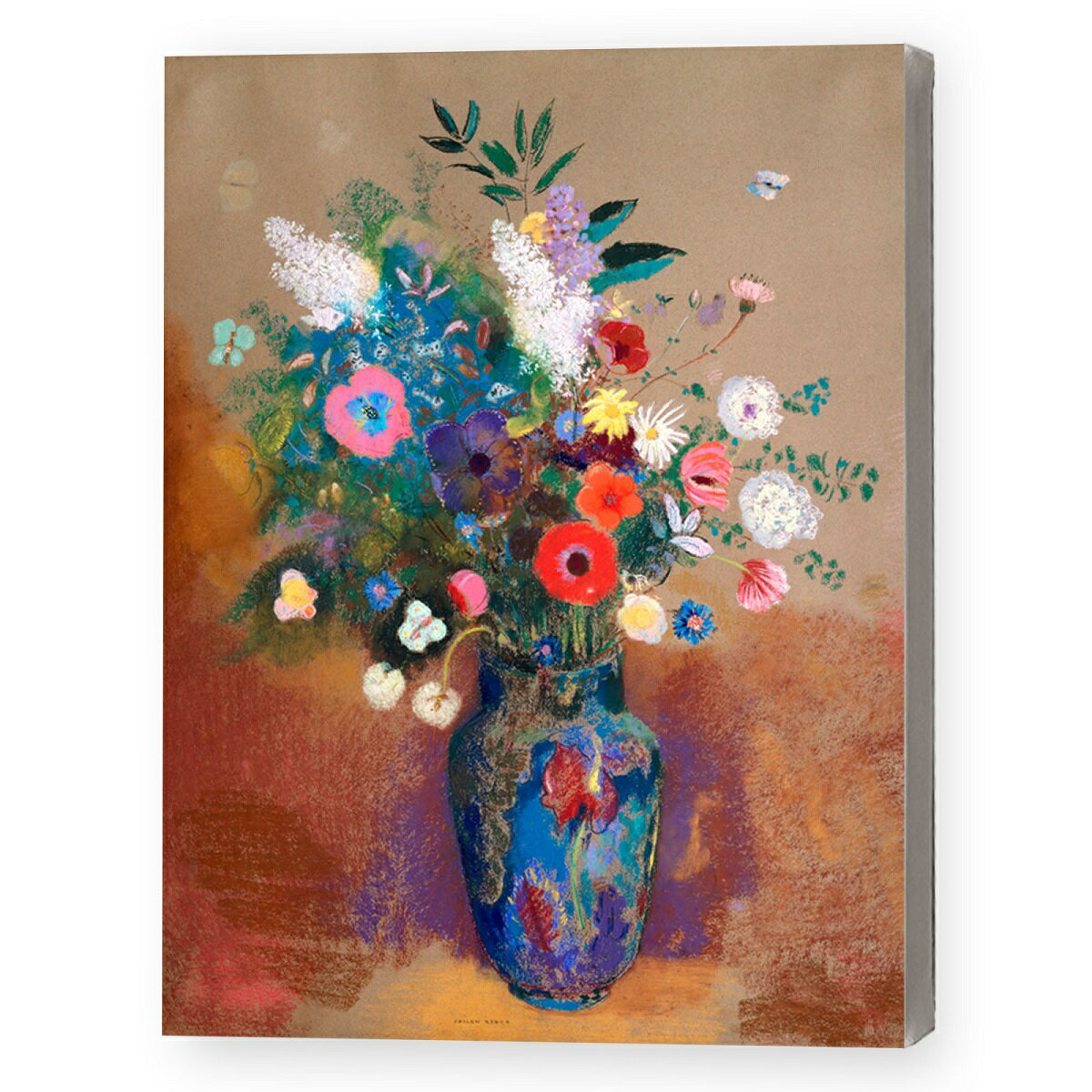 Bouquet of Flowers (1900―1905) by Odilon Redon キャンバスアート F4 オディロン ルドン 花束 花瓶 ファブリックパネル レトロ ヴィンテージ アンティークデザイン インテリア 絵画