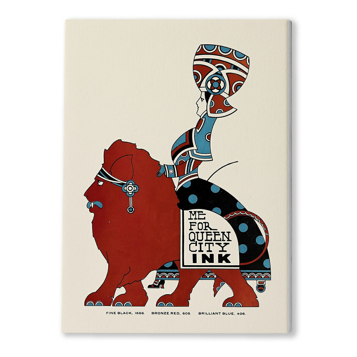 アートインテリアに最適 F4キャンバスアート オーガストゥス・ヤンソン Augustus Jansson ＜ Queen City Ink, Ad. 09 ＞ 絵画 キャンバスアート F4（242×333mm） クラシック モダン アールデコ