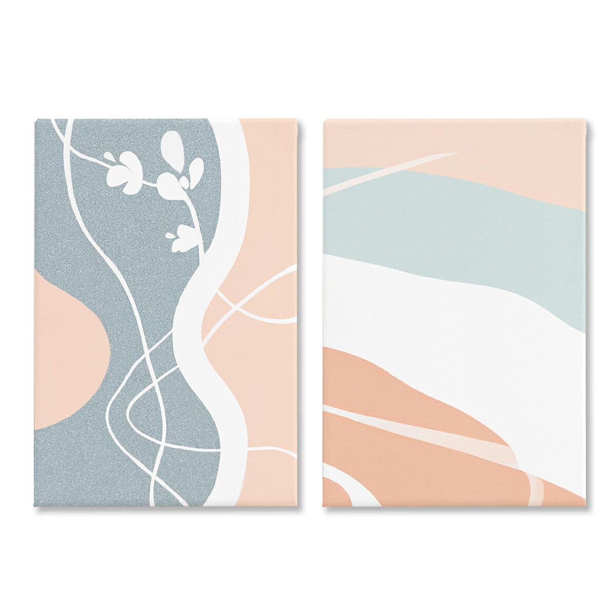 AB3_2set キャンバス アート パネル abstract 北欧 絵画 インテリア 30cm×20cm 2枚組 日本製（春爛漫）