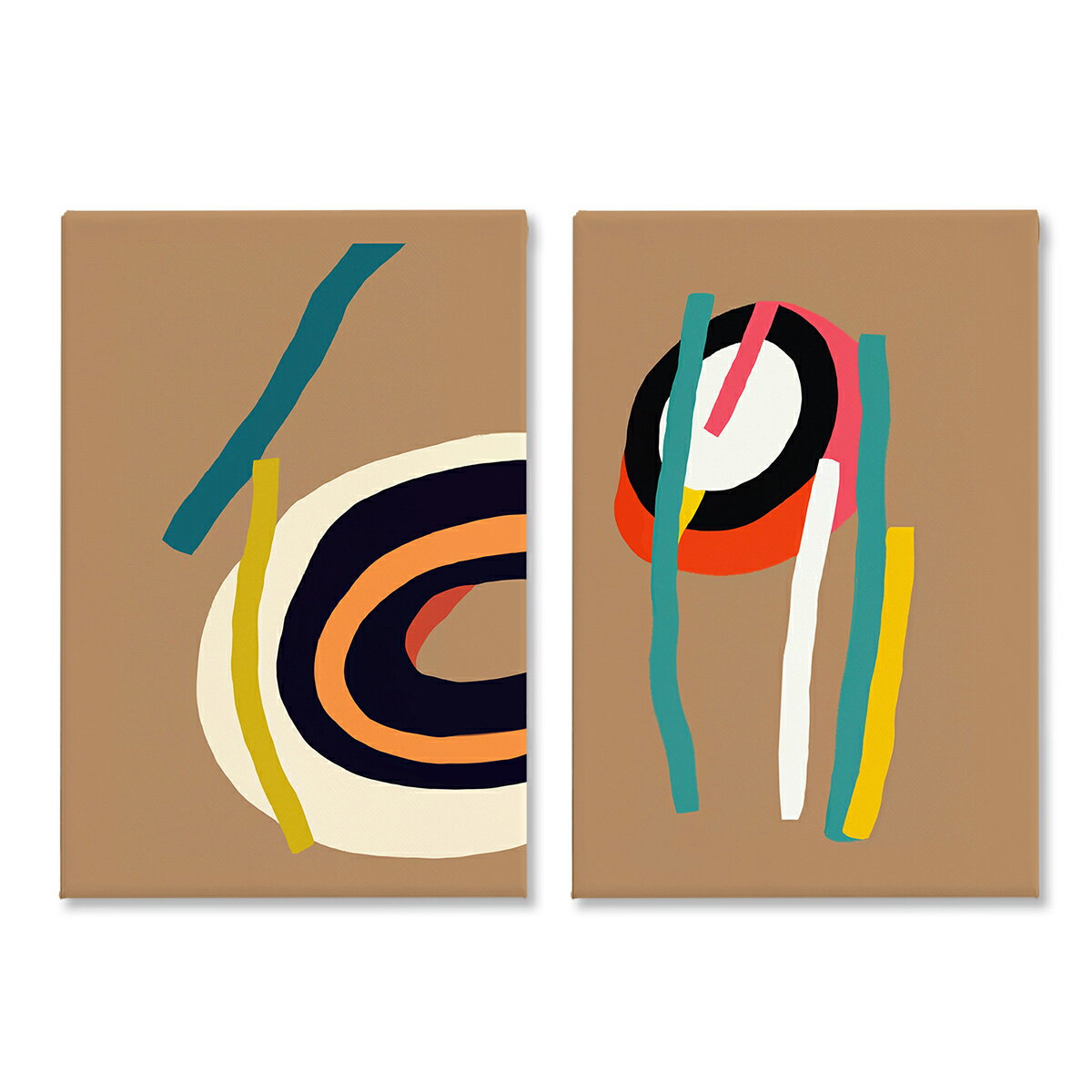 AB5_2set キャンバス アート パネル abstract 北欧 絵画 インテリア 30cm×20cm 2枚組 日本製（Vegetabl..