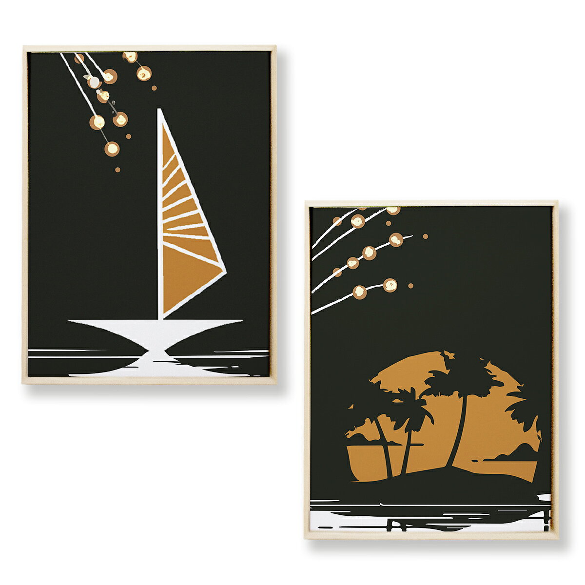 抽象画 おしゃれ アート ファブリックアート ABF2-2set 額入り キャンバス アート パネル abstract 抽象画 北欧 絵画 インテリア 30cm×40cm 2枚組 日本製