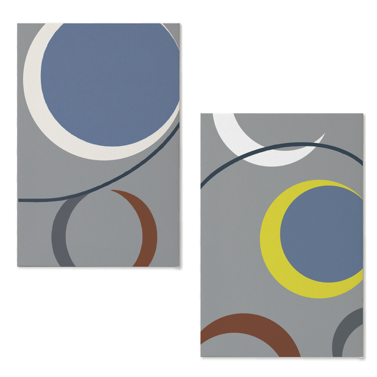 RN14_2set　キャンバス アート パネル abstract 北欧 絵画 インテリア 30cm×20cm 2枚組 日本製（月の戯れ）