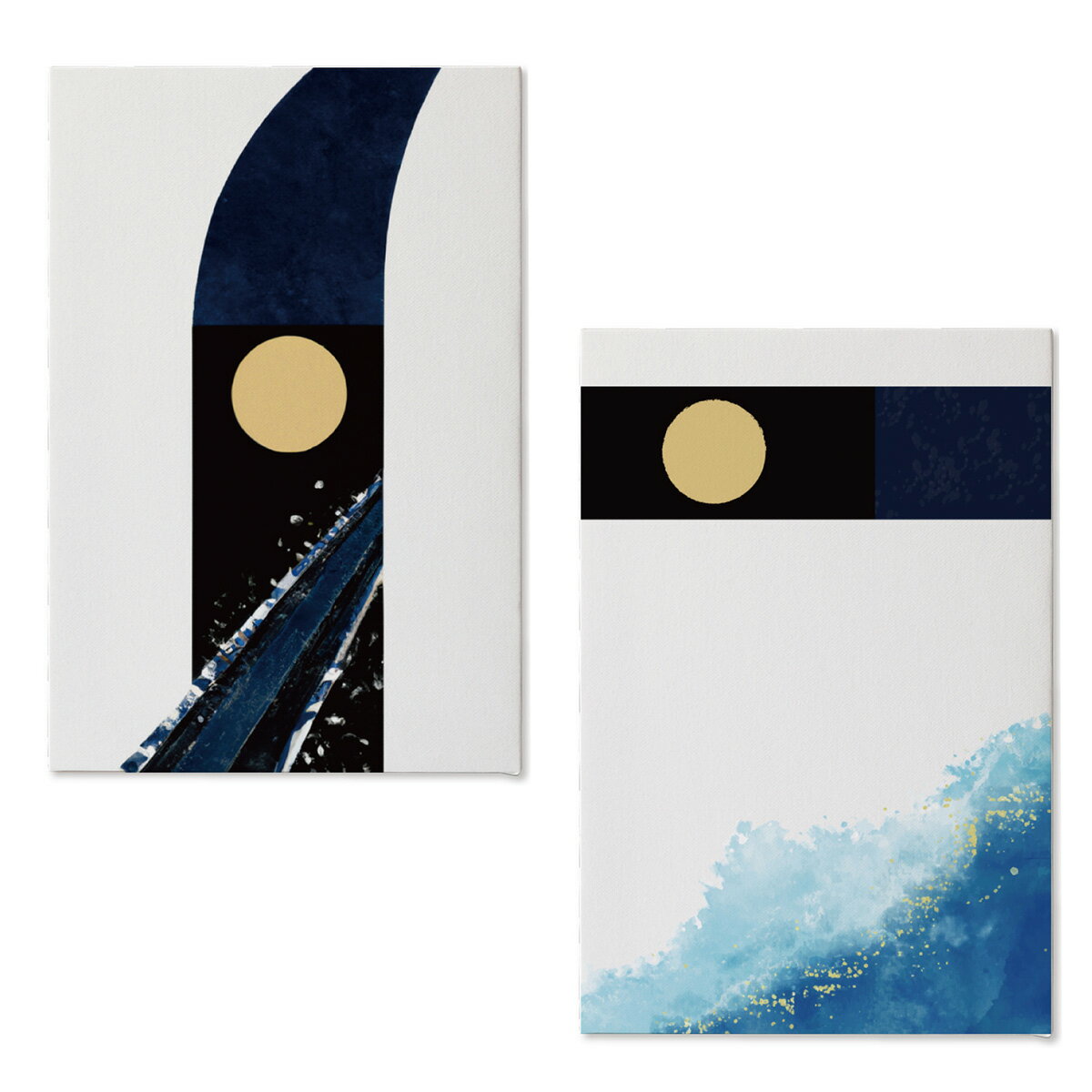 RN17_2set　キャンバス アート パネル abstract 北欧 絵画 インテリア 30cm×20cm 2枚組 日本製（ムーンロート?）