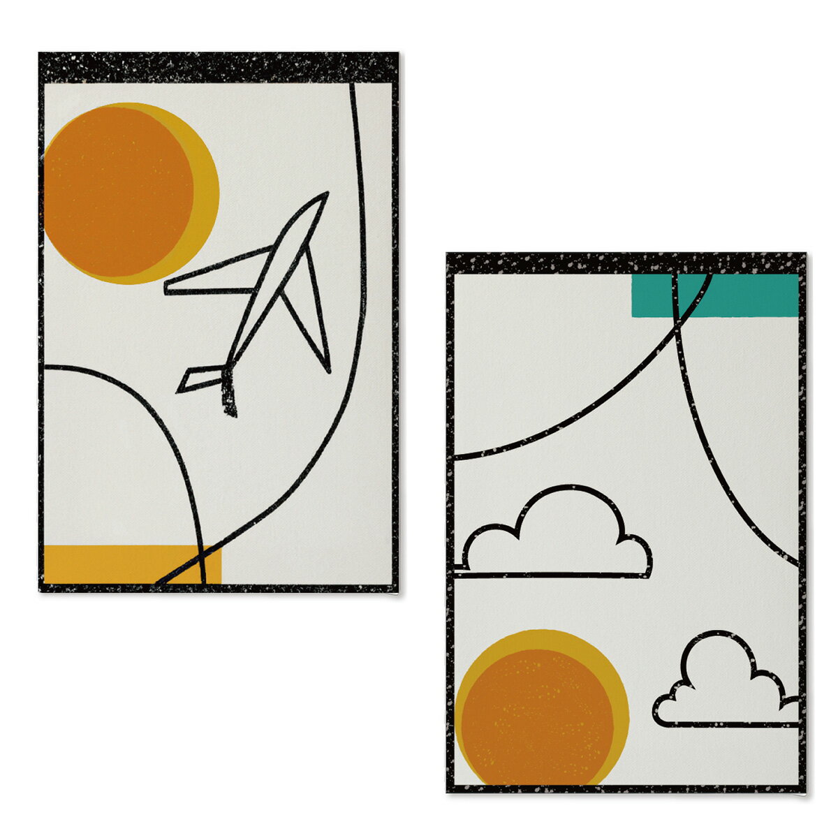乐天商城 - RN18_2set　キャンバス アート パネル abstract 北欧 絵画 インテリア 30cm×20cm 2枚組 日本製（フライト）