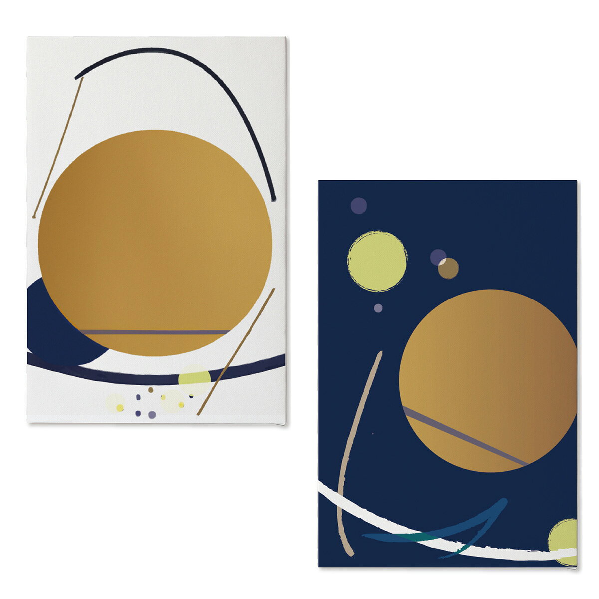 乐天商城 - RN3_2set　キャンバス アート パネル abstract 北欧 絵画 インテリア 30cm×20cm 2枚組 日本製（満月釣り）