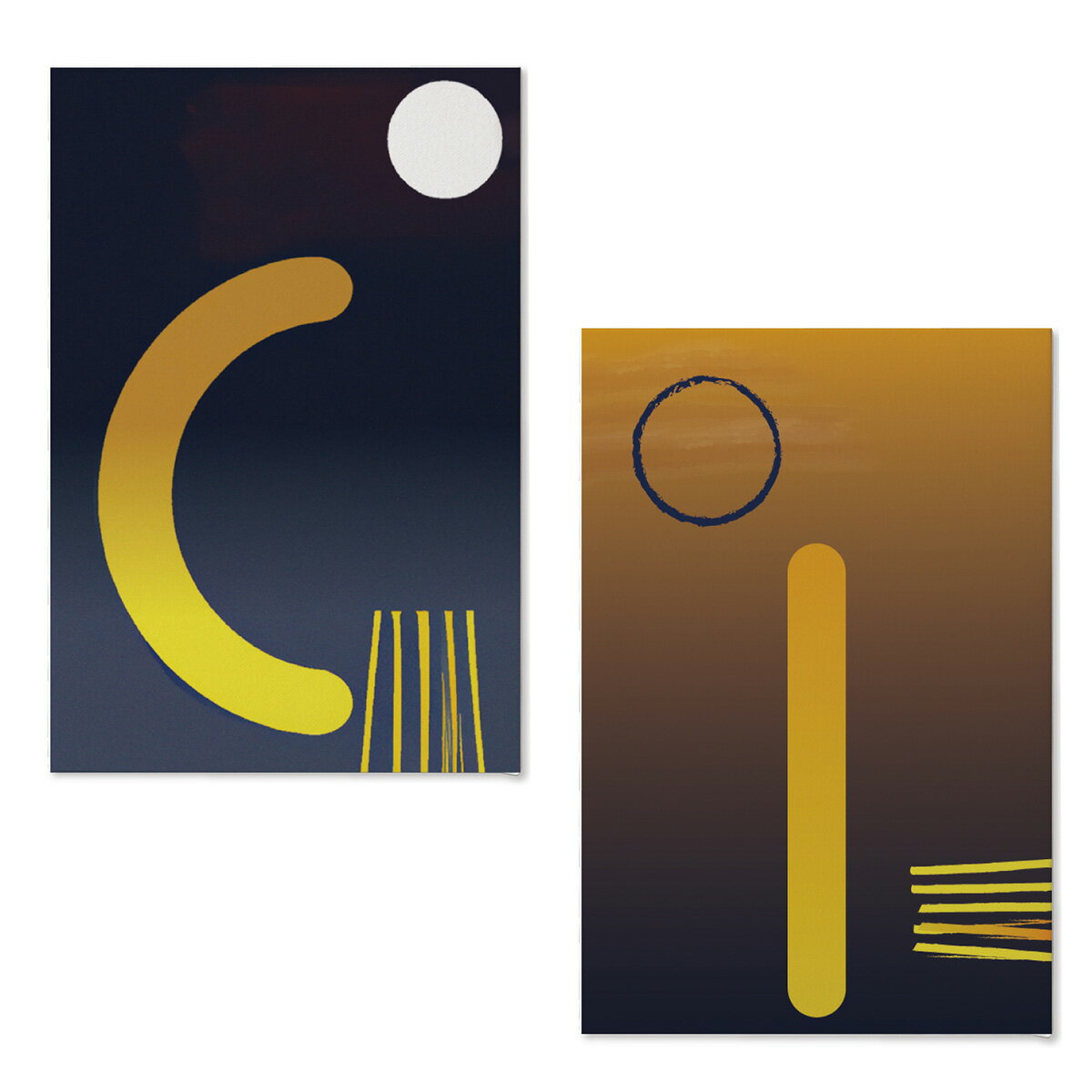 RN4_2set　キャンバス アート パネル abstract 北欧 絵画 インテリア 30cm×20cm 2枚組 日本製（半身浴）