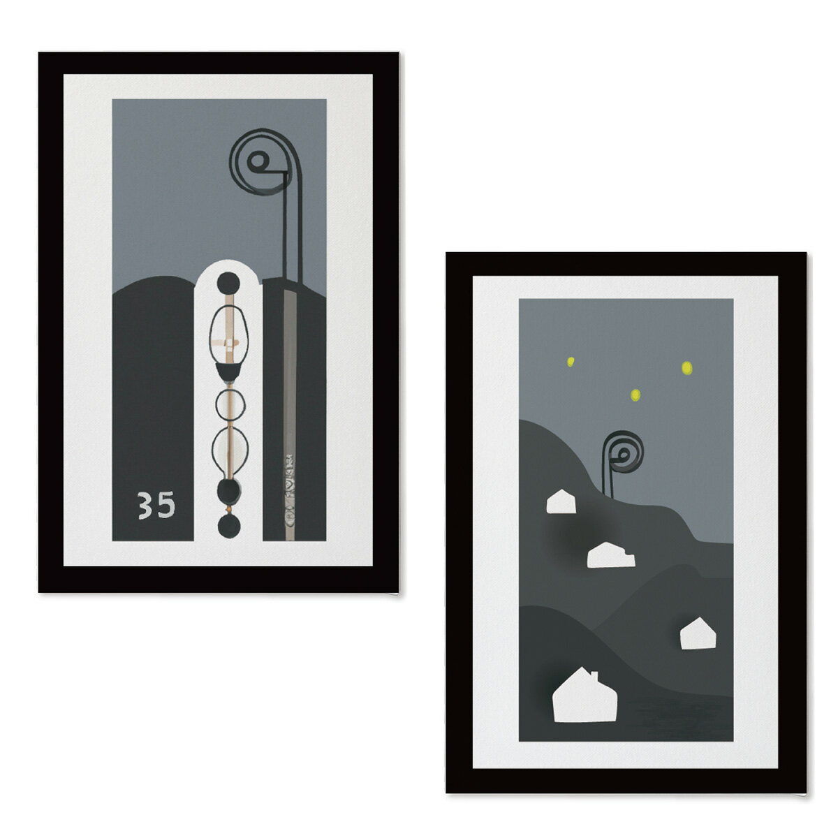 RN5_2set　キャンバス アート パネル abstract 北欧 絵画 インテリア 30cm×20cm 2枚組 日本製（地下発電）