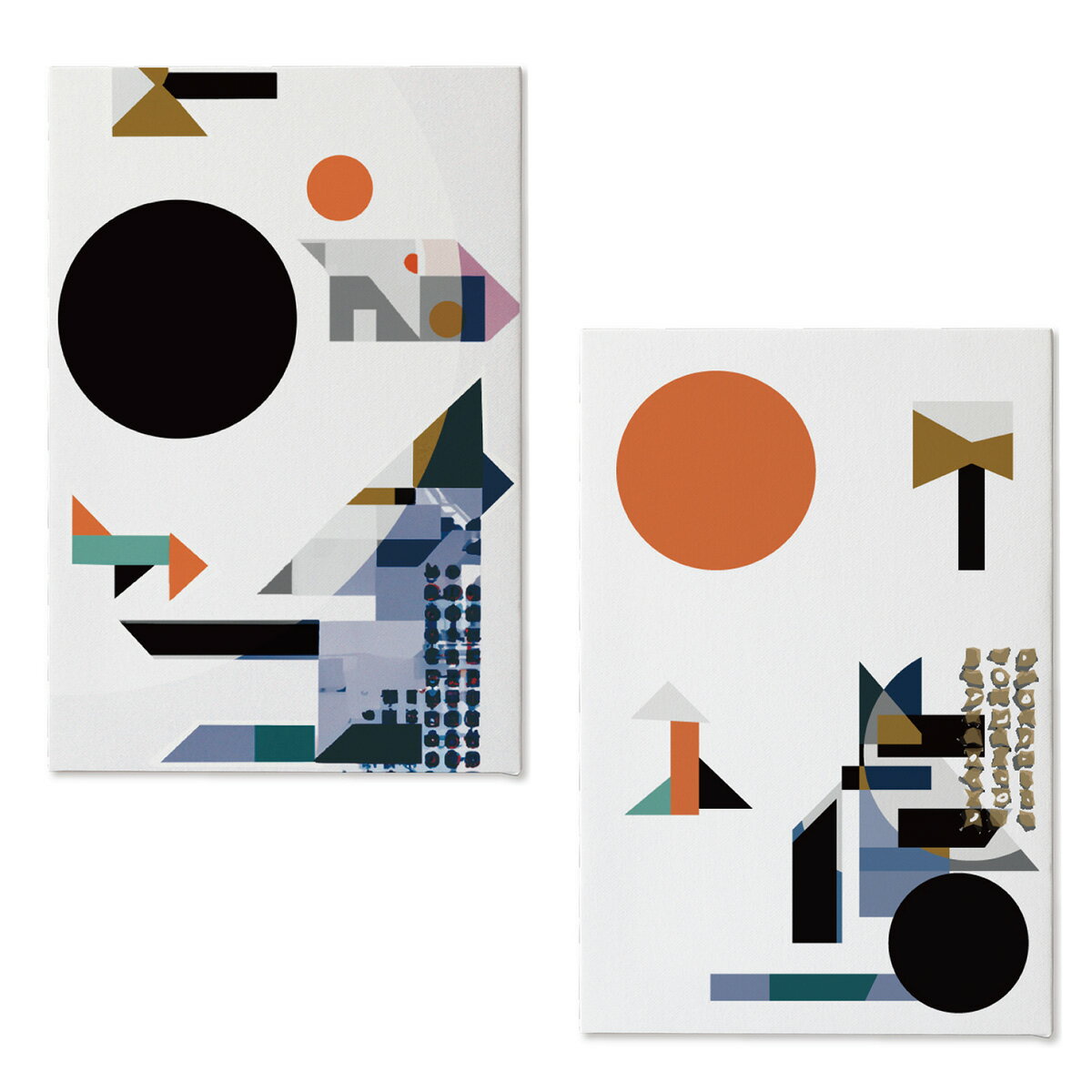 RN8_2set　キャンバス アート パネル abstract 北欧 絵画 インテリア 30cm×20cm 2枚組 日本製（新月）