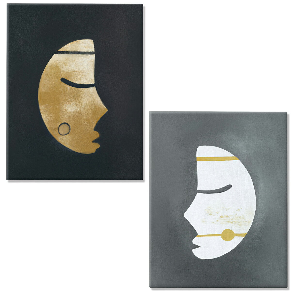 TW19_2set　キャンバス アート パネル abstract 北欧 絵画 インテリア 30cm×40cm 2枚組 日本製（半月）