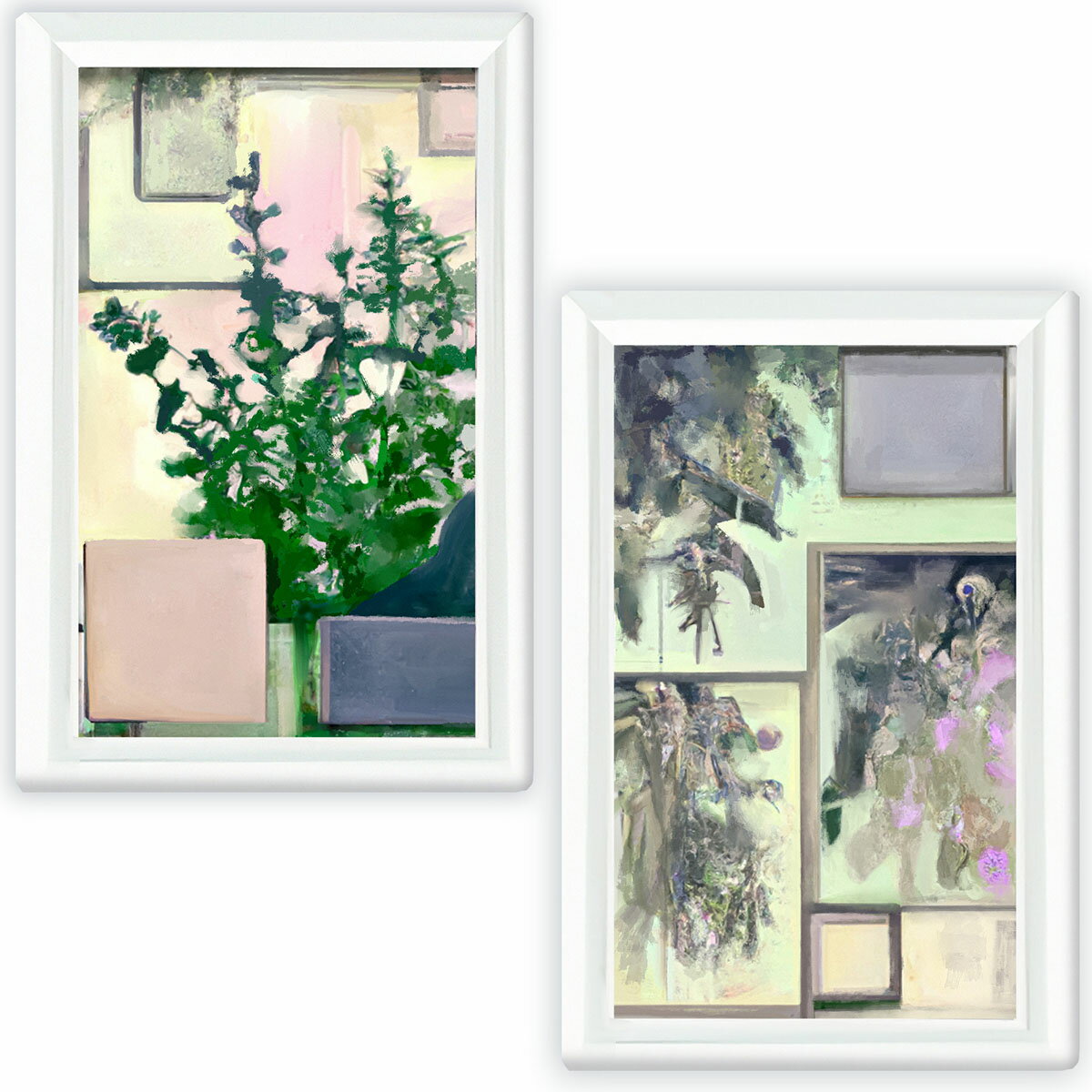 乐天商城 - キャンバス アート パネル ボタニカル 植物 花 自然 絵画 インテリア 30cm×20cm 2枚組 日本製（ボタニカルフレーム）