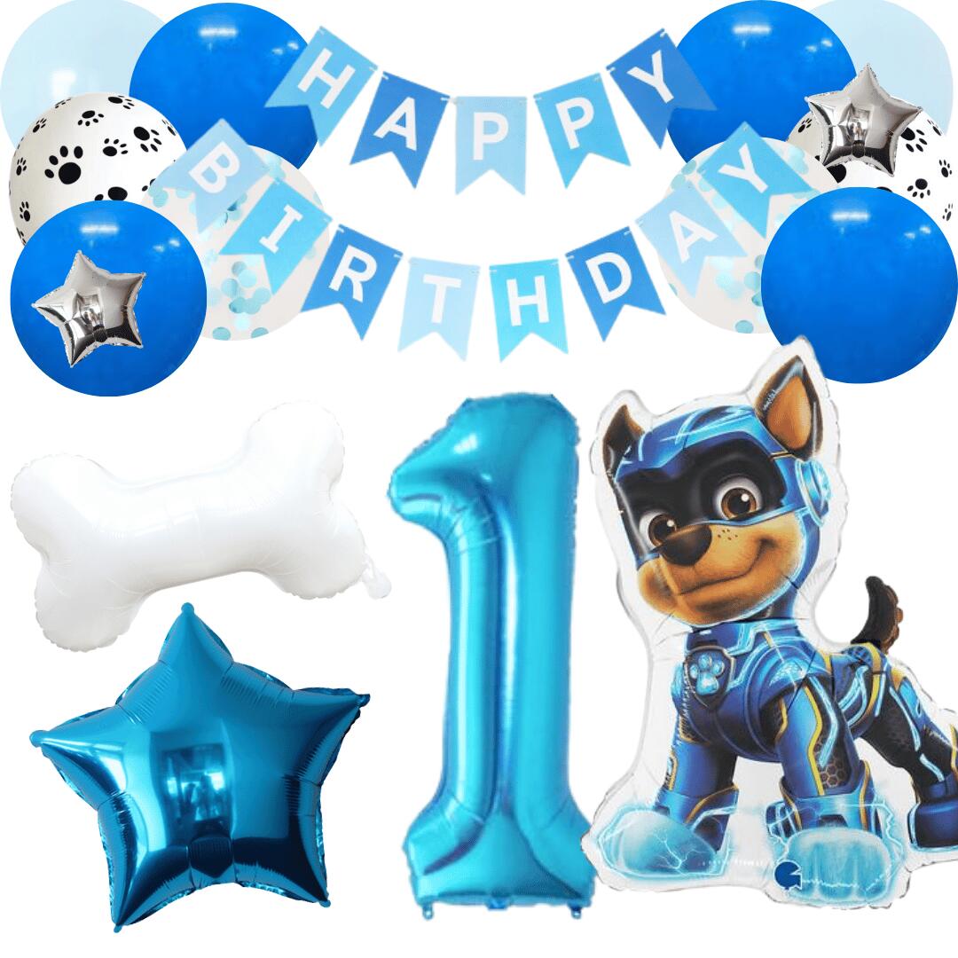 Rakuten - 【新作】パウパトロール マイティチェイス chase　誕生日 飾り付けセット バルーン 風船 HAPPYBIRTHDAY ガーランド バースデー デコレーション 可愛い 星　青　犬 数字 大人 子供 女の子 男の子