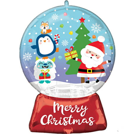 クリスマス スノーグローブ ヘリウムなし 容量：54リットル サイズ：50cm×68cm　 ヘリウムガス、ツリーのバルーンは別売りです。 ※スノードームのバルーンです☆