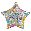 ハッピーバースデースターズ ヘリウムなし風船 バルーン 誕生日 パーティー 結婚式 プレゼント 開店祝い クリスマス 飾りかわいい おしゃれ ふうせん キャラク...