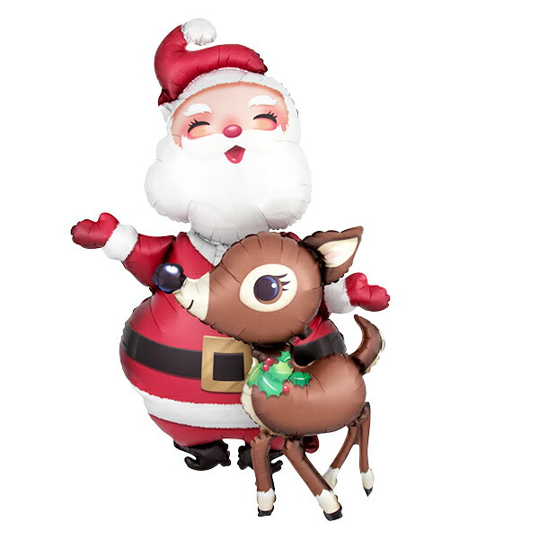 エアウォーカーサンタ＆レインダー　 ヘリウムなし風船 バルーン 誕生日 パーティー 結婚式 プレゼント 開店祝い 飾りかわいい おしゃれ ふうせん キャラクター バースデー プレゼント ヘリウムガス ギフト ウェディング 誕生日会 記念日 クリスマス