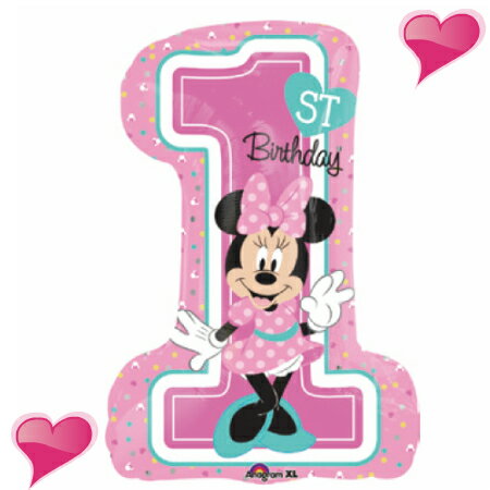 ミニー1stバースデー ヘリウムなし　風船 バルーン 誕生日 パーティー 結婚式 プレゼント 開店祝い 飾りかわいい おしゃれ ふうせん キ..