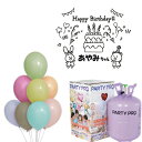 ヘリウムガス 風船用 オリジナル印刷ゴム風船ヘリウムタンクセット【お誕生日2】 誕生日 飾り付け バルーン バルーンギフト 風船専用ヘリウムタンク PARTY ...