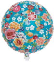 IB丸14”千代紙 牡丹と桜 青 ヘリウムなし風船 バルーン 誕生日 パーティー 結婚式 プレゼント 開店祝い 飾りかわいい おしゃれ ふうせん キャラクター バースデー プレゼント ヘリウムガス ギフト ウェディング 誕生日会 記念日 クリスマス