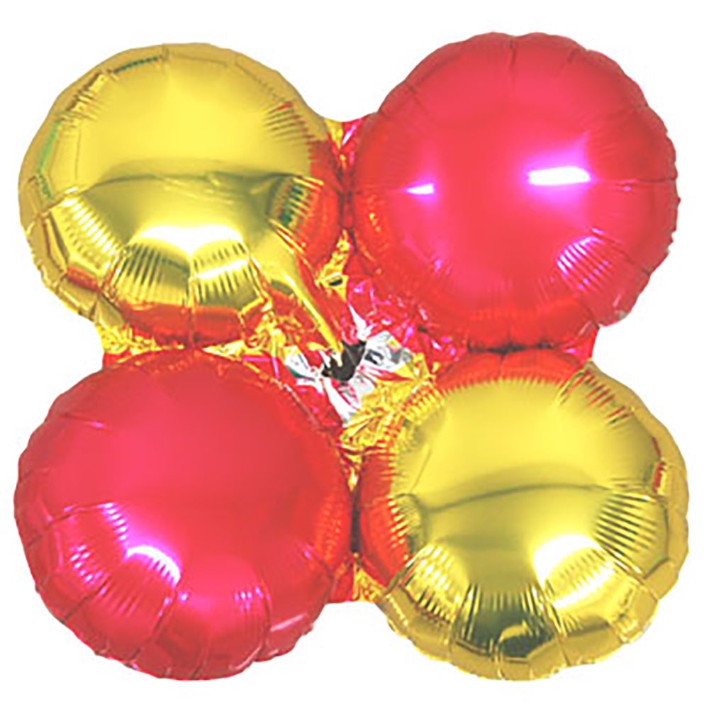 装飾 簡単 クラスターバルーン R （2Mゴールド×2Mレッド） 22cm　1セット(10枚入)