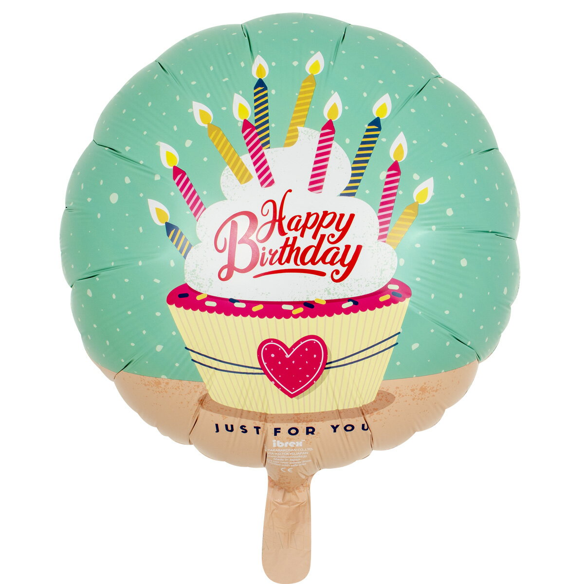 パーティー　サプライズ　Ibrexバルーン　14インチHBケーキ＆キャンドルズパッケージ入　ハート　W30cm×H35.5cm　0201513120　1セット(5袋入)