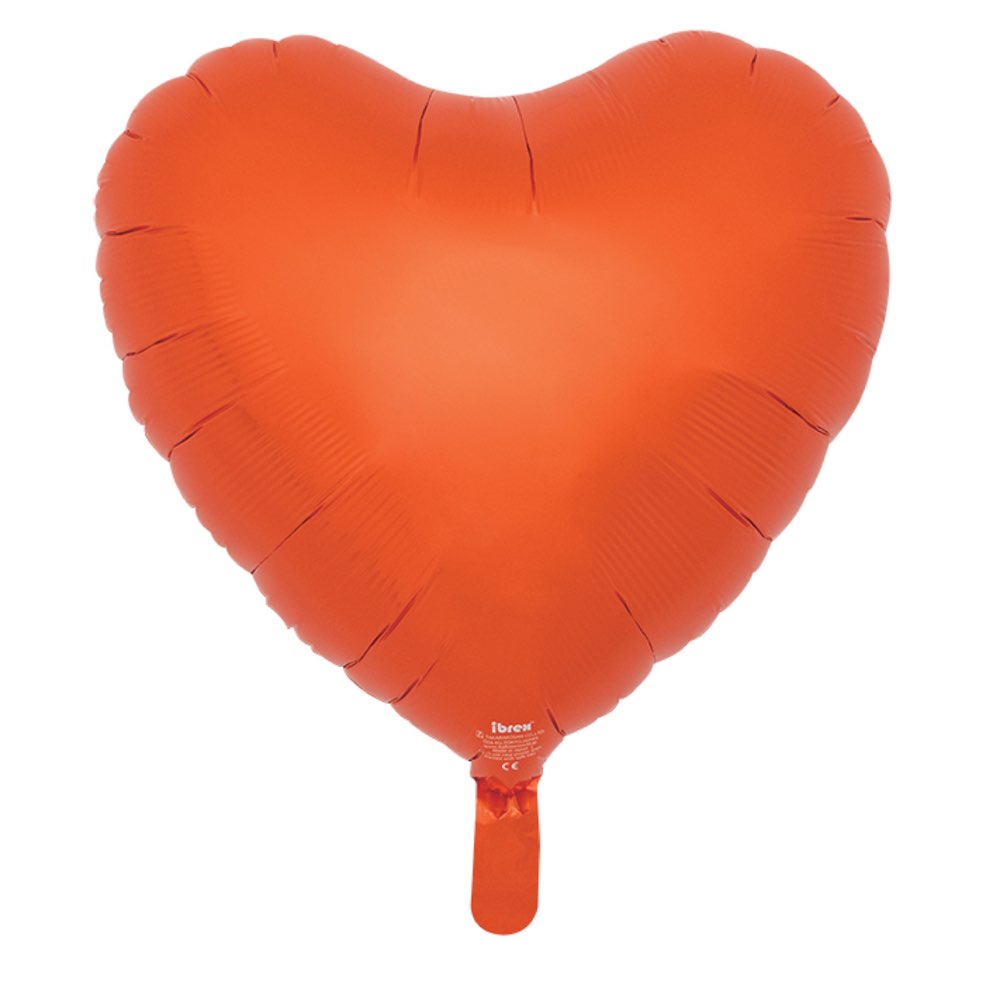 誕生日 バースデー パーティー サプライズ ギフト 装飾 Ibrexバルーン 18インチメタリックオレンジ ハート W36cm×H34cm 0201221214 　1セット(5袋入)