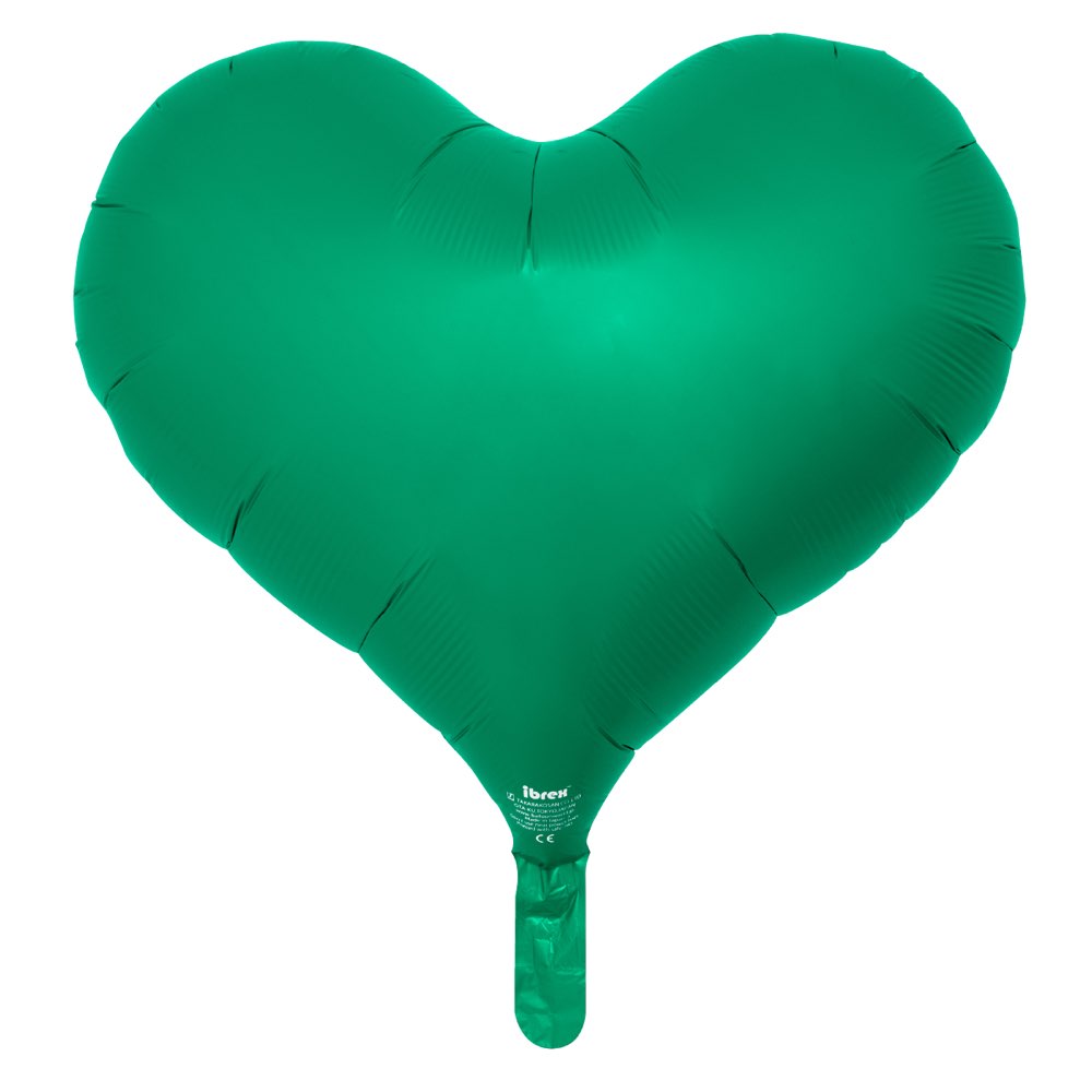 誕生日 バースデー パーティー サプライズ ギフト 装飾 Ibrexバルーン 25インチメタリックグリーン ジェリーハート W51.5cm×H46.5cm 0201231505 　1セット(5袋入)